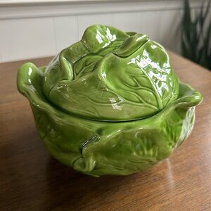 Green Cabbage Ceramic Bowl